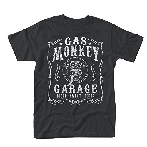 Plastichead Męski t-shirt gazowy Monkey Garage Flourish, czarny, M