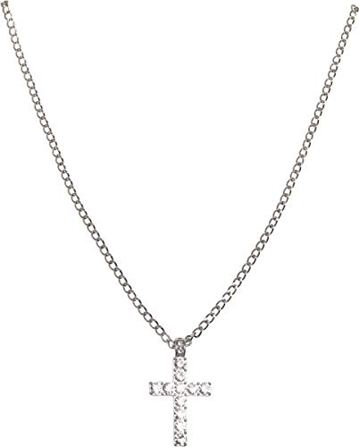 Urban Classics Spinki do mankietów unisex Diamond Cross Necklace, srebrne, jeden rozmiar