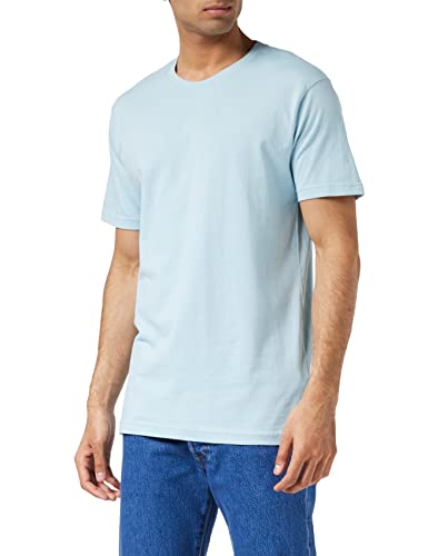 Build your Brand Męski T-shirt z okrągłym dekoltem, basic, męski, z bawełny, z okrągłym dekoltem, dostępny w wielu kolorach, rozmiary XS-5XL, niebieski (Ocean Blue), M