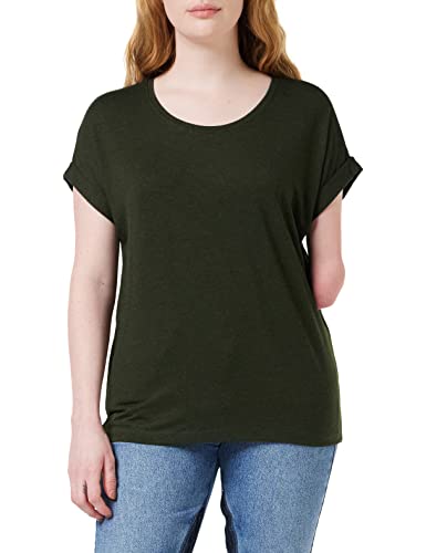 ONLY Onlmoster damski jednokolorowy T-shirt basic, okrągły dekolt, krótki rękaw, top, zielony (różowy), L