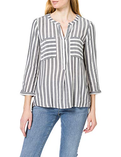 TOM TAILOR 1016190 bluzka w paski Kobiety, 26940 - Offwhite Navy Vertical Stripe, 44