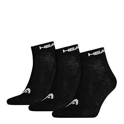 Head Męskie skarpety sportowe Quarter 3p, opakowanie 3 sztuk, czarne (czarne 200), 35/38 (rozmiar producenta: 035)