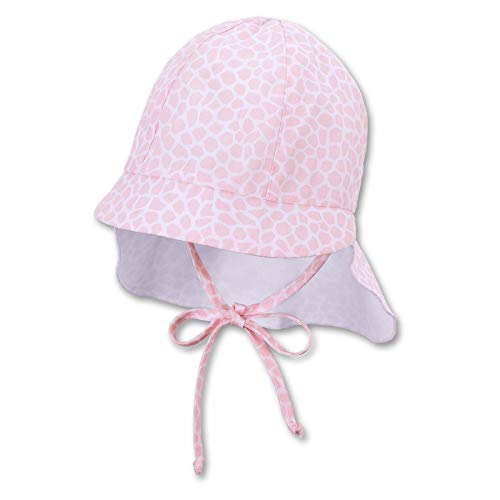 Sterntaler Dziewczęca czapka z daszkiem z osłoną karku i tasiemkami do wiązania, Rosa, 51 cm