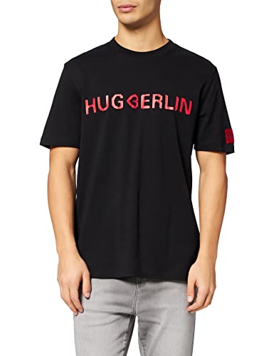 HUGO Męski T-shirt Drosal, czarny (Black 1), XXL