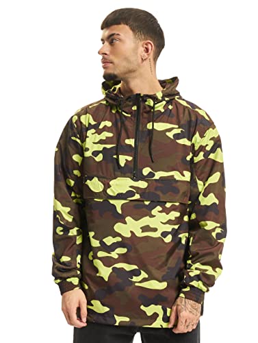 Urban Classics Męska kurtka, kamuflaż, wiatrówka, kurtka przejściowa, z kapturem, Frozenyellow Camo, M