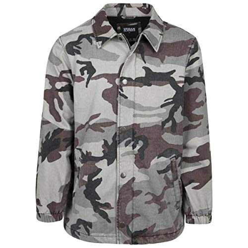 Urban Classics Kurtka męska Camo Cotton Coach, wielokolorowy (Grey Camo 00866), 3XL