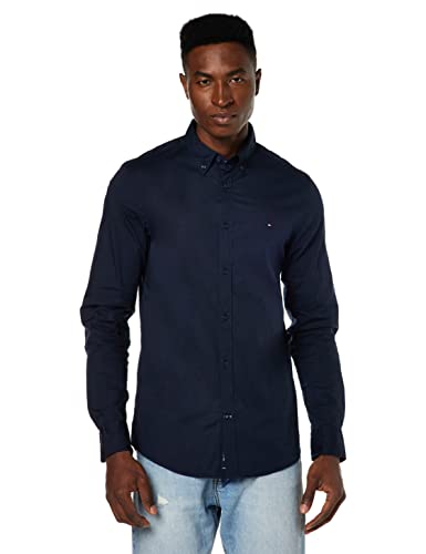 Tommy Hilfiger Core Stretch Slim Poplin Casual Koszula Męska, Rozmiary Do Xxx-Large