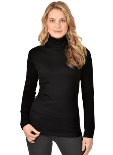 Trigema damska koszulka z golfem, czarny, XL