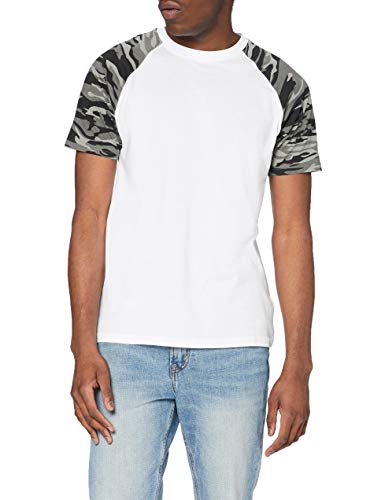 Urban Classics T-shirt męski Raglan Contrast Tee, White/Darkcamo, S