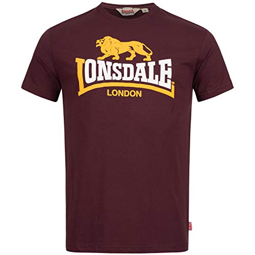 Lonsdale Męski T-shirt Holmpton, kolor Oxblood, L