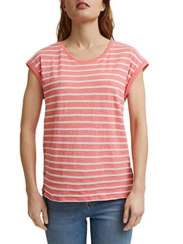 ESPRIT Damska koszulka w luźnym stylu, w paski, E685, 645/Coral, XS