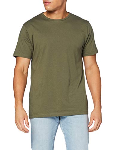 Build Your Brand Męski T-shirt z okrągłym dekoltem, oliwkowy, XXL