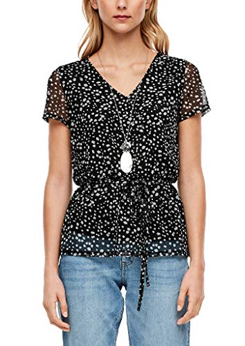 s.Oliver T-shirt damski, Czarny Aop, 42 PL