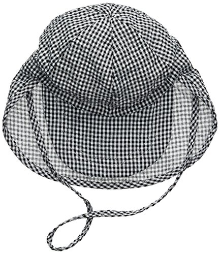 Melton Dziecięcy kapelusz letni z daszkiem i ochroną karku UV 30+, czapka w kratkę, wielokolorowy (Black 190), 47, wielokolorowa, 47
