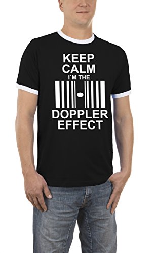 Touchlines Męski t-shirt Keep Calm I`m The Doppler Effect Kontrast T-Shirt, czarny (Black 13), M