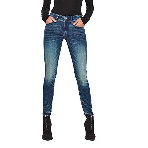 G-STAR RAW Dżinsy damskie Lynn Mid Waist Skinny, Antic Faded Baum Blue C296-b817, 26W x 30L