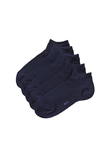 ESPRIT Kobiety Skarpety do trampek Solid 5-Pack W SN Bawełna krótkie jednokolorowe 5 Pak, Niebieski (Marine 6120), 36-41