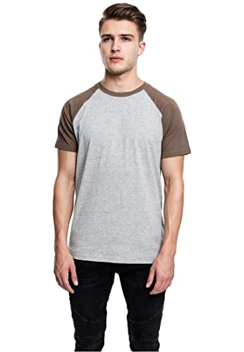 Urban Classics T-shirt męski Raglan Contrast Tee, Grey/Army Green, M