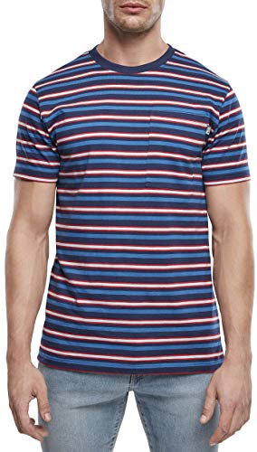 Urban Classics Męski T-shirt Fast Stripe Pocket Tee, górna część z kieszenią na piersi i wąskimi paskami poprzecznymi dla mężczyzn, rozmiary S - 5XL
