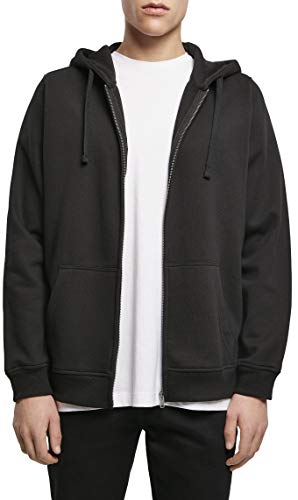 Build Your Brand Męska kurtka Merch Zip Hoody, bluza dla mężczyzn, basic, z kapturem, rozmiary XS-5XL, czarny (Black 00007), M