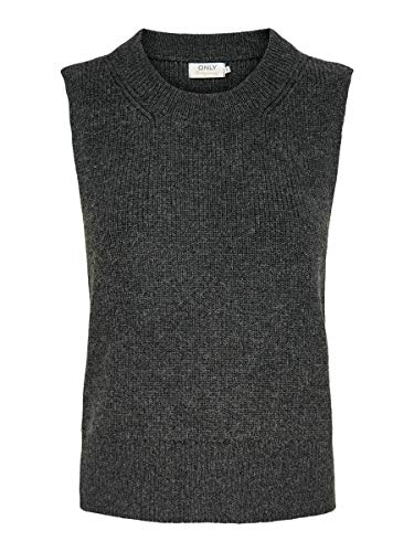 ONLY Damska koszulka Onlparis Life Vest KNT, Dark Grey Melange/, M