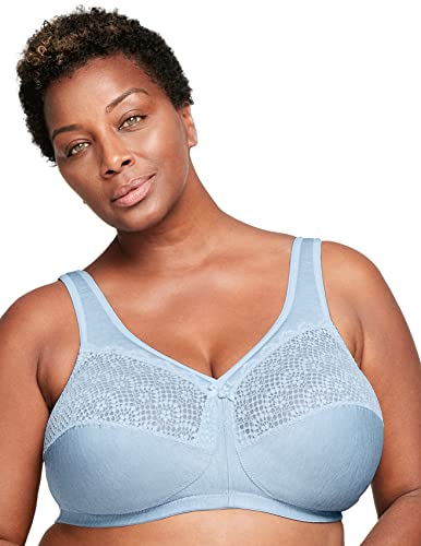 Glamorise Damski biustonosz z kontrolą wilgoci MagicLift bez fiszbin #1064, Jasnoniebieski wrzos, 95C