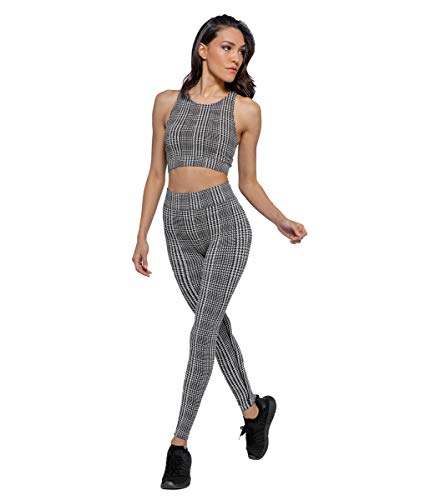 Heart And Soul Legginsy damskie Donna Houndstooth spodnie sportowe, czarny, M