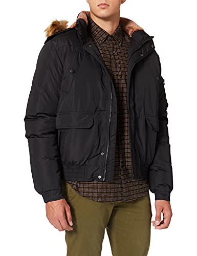 Urban Classics TB1455 męska kurtka z kapturem Heavy Bomber Jacket, czarny (czarny 7), XXL