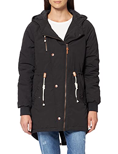 beach connection Leslie parka płaszcze damskie, czarne (czarne), 12 (rozmiar: M)