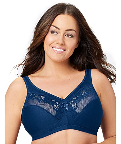 Glamorise Damski biustonosz podtrzymujący z pełną figurą MagicLift bez fiszbin Minimizer #1003 1003BLU48C