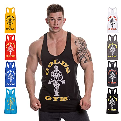 Gold's Gym Męska kamizelka Muscle Joe Premium Stringer Vest Top, Schwarz (Black), XXL