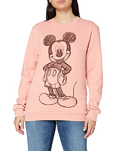 Disney Damska koszulka Mickey Forward Sketch, Różowy (Dusty Pink Ltpk), 36
