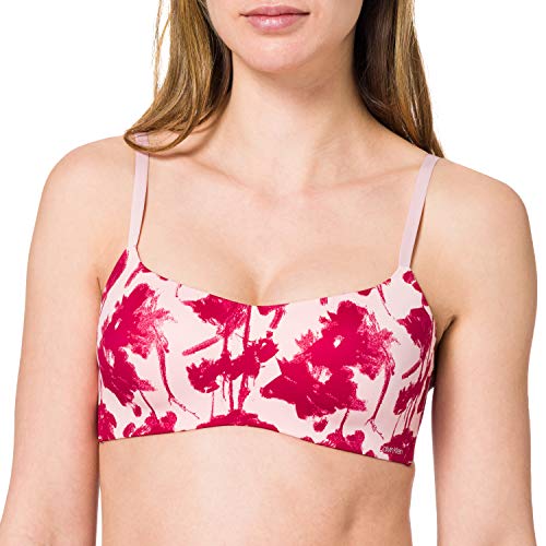 Calvin Klein Damski biustonosz Demi z lekkim podszewką, Fallen Love nadruk_piaskowa róża, 75E