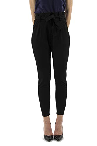 Vero Moda Damskie spodnie Vmeva Hr Loose Paperbag Noos Ki, Czarny (czarny czarny), M
