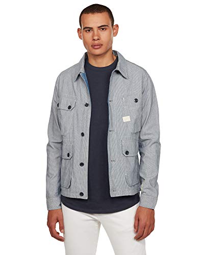 G-STAR RAW Męska kurtka Field Pm kurtka wewnętrzna, Wielokolorowy (Sun Faded Indigo Stripe D16998-c291-b613), XL