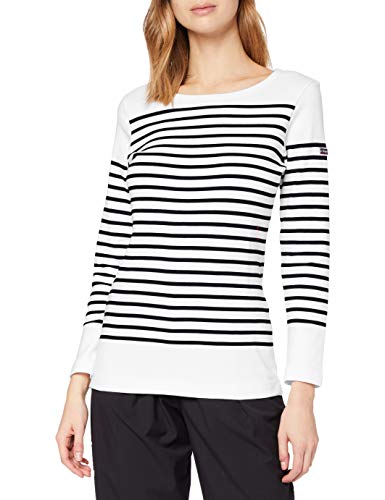 Armor Lux Damska bluzka z długim rękawem Mariniã¨re Amiral Femme, Wielokolorowa (Bi9 Blanc/Rich Navy Bi9), 36 (Producent Rozmiar:1)