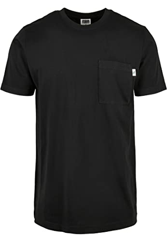 Urban Classics Męski T-shirt z bawełny ekologicznej 2-pak Organic Cotton Basic Pocket Tee, górna część dla mężczyzn z kieszenią na piersi po 1x czarny i 1x biały, rozmiary S - 5XL