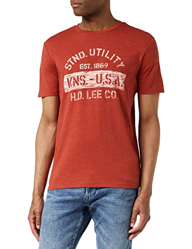 Lee Męski t-shirt Stencil Tee, Red Ochre, M