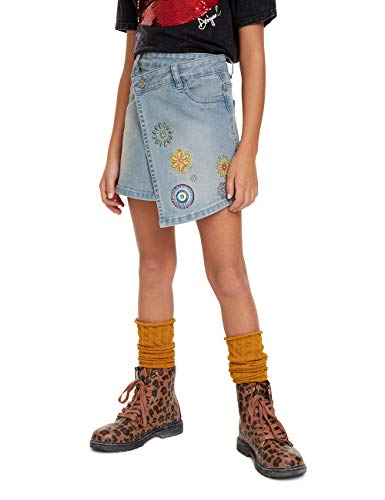 Desigual Spódnica dziewczęca Denver Rock, niebieski (Denim Medium Light 5160), 104 cm