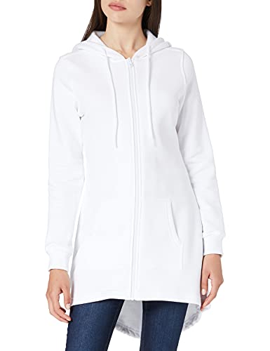 Build Your Brand Damska bluza z kapturem Zip-Hoody Ladies Sweat Parka z kapturem, biały, L