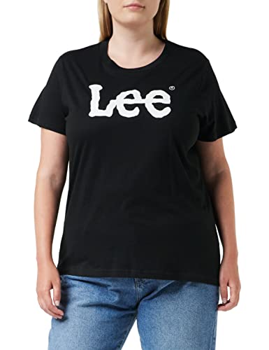 Lee Damska koszulka z logo Tee Black, czarny, XL