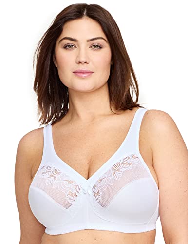 Glamorise Damski biustonosz podtrzymujący Full Figure MagicLift bez fiszbin Minimizer #1003, biały, 100G
