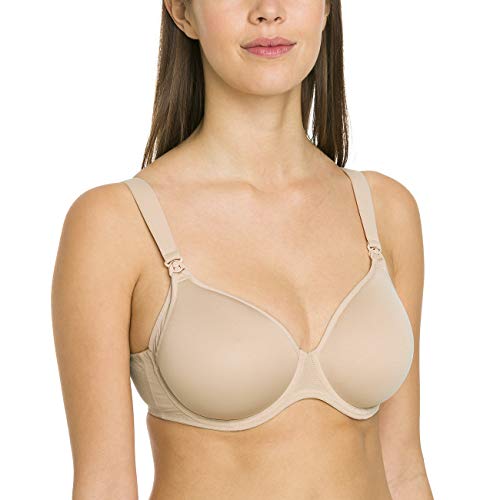 Anita Damski biustonosz ciążowy z fiszbinami i miseczką dystansową do karmienia, Beige (Desert 753), 85C
