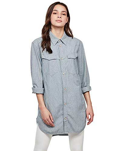 G-STAR RAW Damska koszula Tacoma Boyfriend, Wielokolorowy (Sun Faded Indigo Stripe D17092-c291-b613), XS
