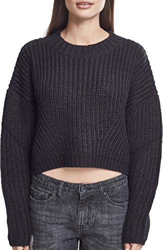 Urban Classics Ladies Wide Oversize Sweater Bluza Kobiety , black , XL