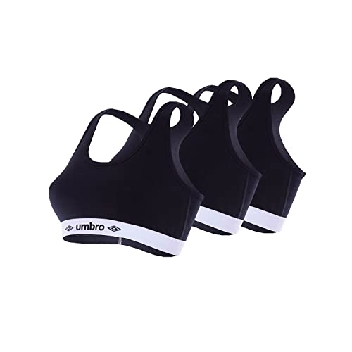 UMBRO Damski biustonosz sportowy (zestaw 3 szt.), Noir, S