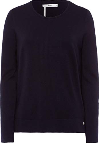 BRAX Damska bluza z dzianiny, styl Lisa, z długim rękawem, okrągły dekolt, Night, 40 PL