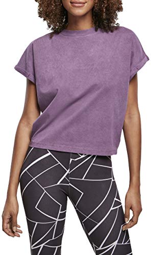Urban Classics Damska koszulka damska Short Pigment Dye Cut On Sleeve Tee koszulka damska w wielu kolorach, rozmiary XS-5XL, Duskviolet, XL