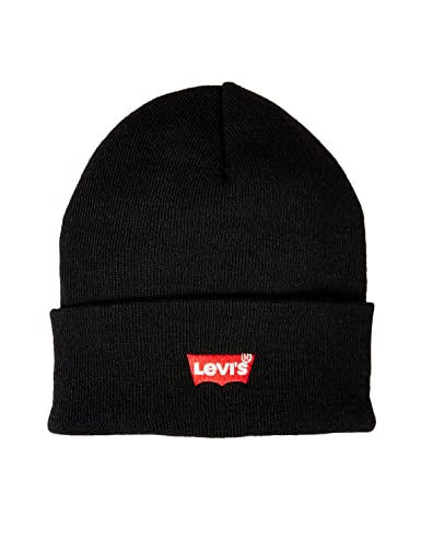 Levi'S Mężczyźni Red Batwing Embroidered Slouchy Beanie Czapka Wełniana, Czarny (Regular Black 59)