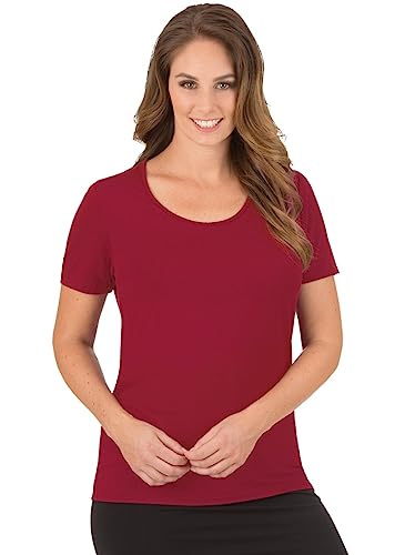 Trigema Damska koszulka z okrągłym dekoltem z wiskozy, rubinowy, S